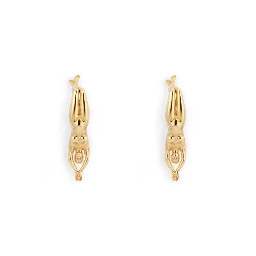 Wholesale Stainless Steel Irregular Gold Little Man Earrings Valentine's Day Gift Furnace Vacuum Plating 18K Gold Color